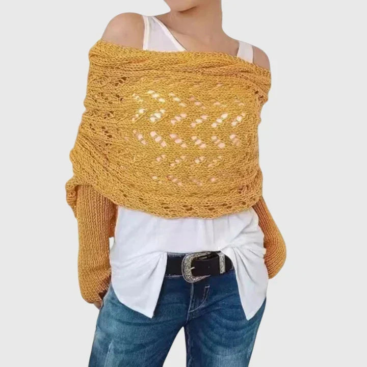 Écharpe enveloppante en grosse maille torsadée — Amielle Paris