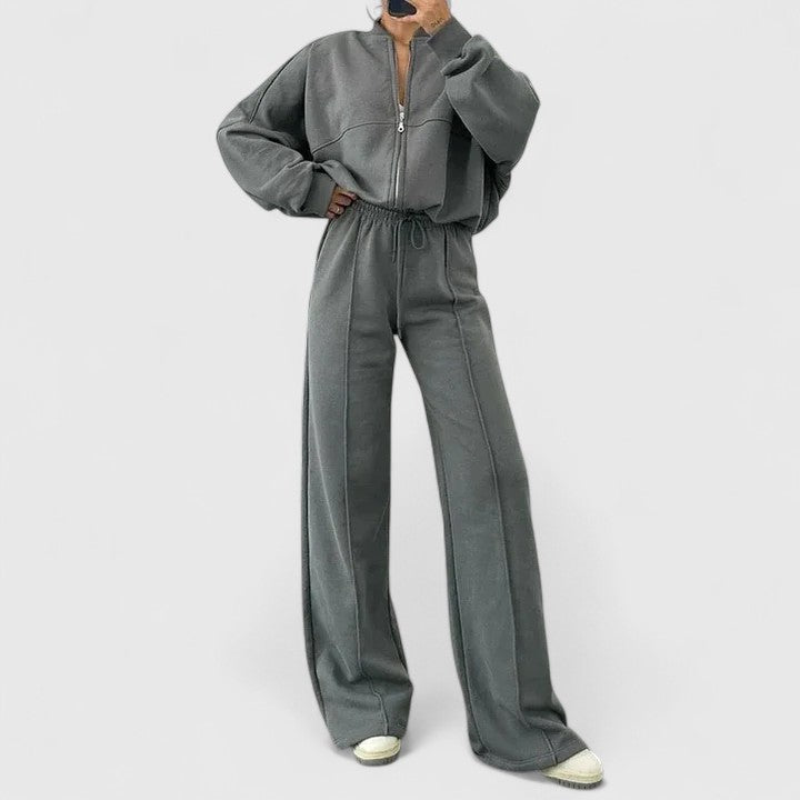 Isla | Ensemble pull et pantalon en maille côtelée — Amielle Paris