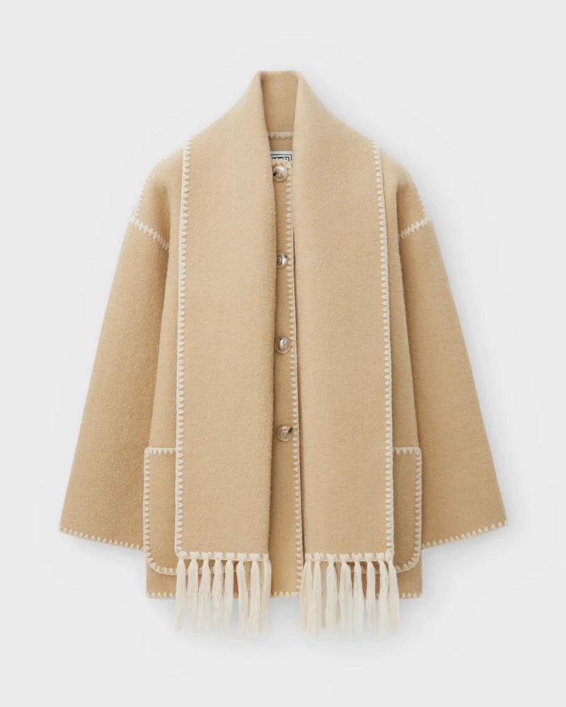 Freya | Veste cape en laine à franges — Amielle Paris