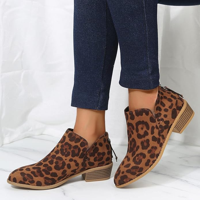 Juliette | Bottines à petit talon carré et zip latéral — Amielle Paris
