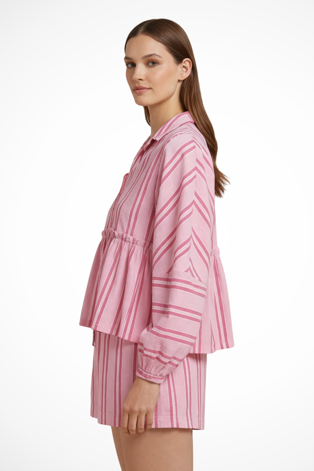 Camille | Ensemble d’intérieur rayé avec haut et short — Amielle Paris