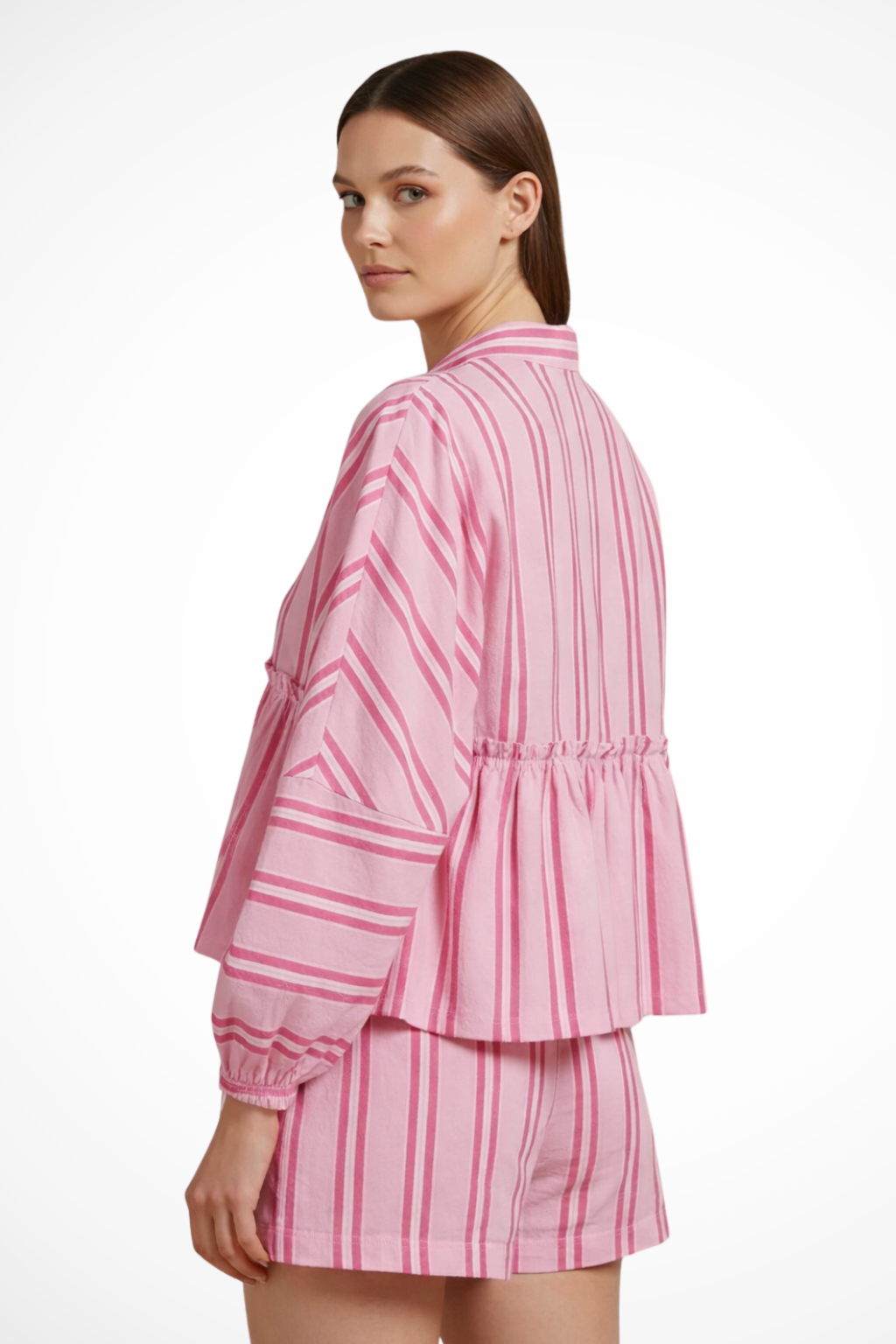 Camille | Ensemble d’intérieur rayé avec haut et short — Amielle Paris