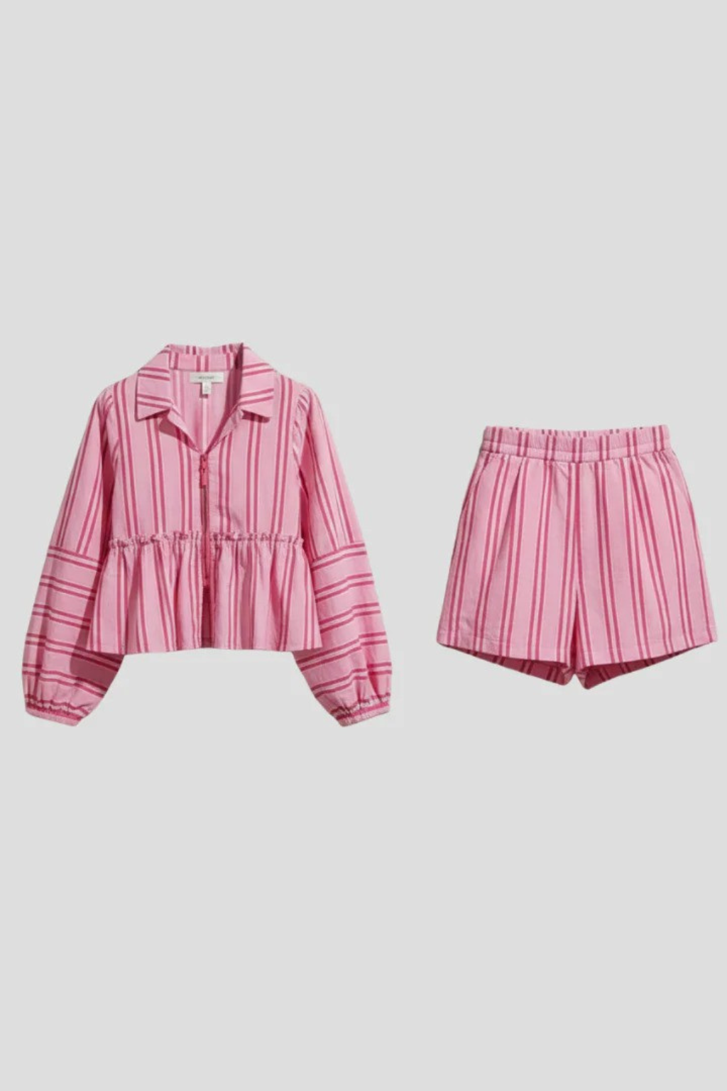 Camille | Ensemble d’intérieur rayé avec haut et short — Amielle Paris
