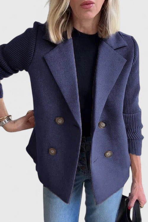 Blazer croisé à manches en maille — Amielle Paris