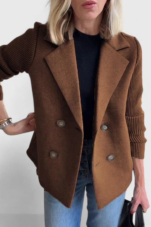 Blazer croisé à manches en maille — Amielle Paris