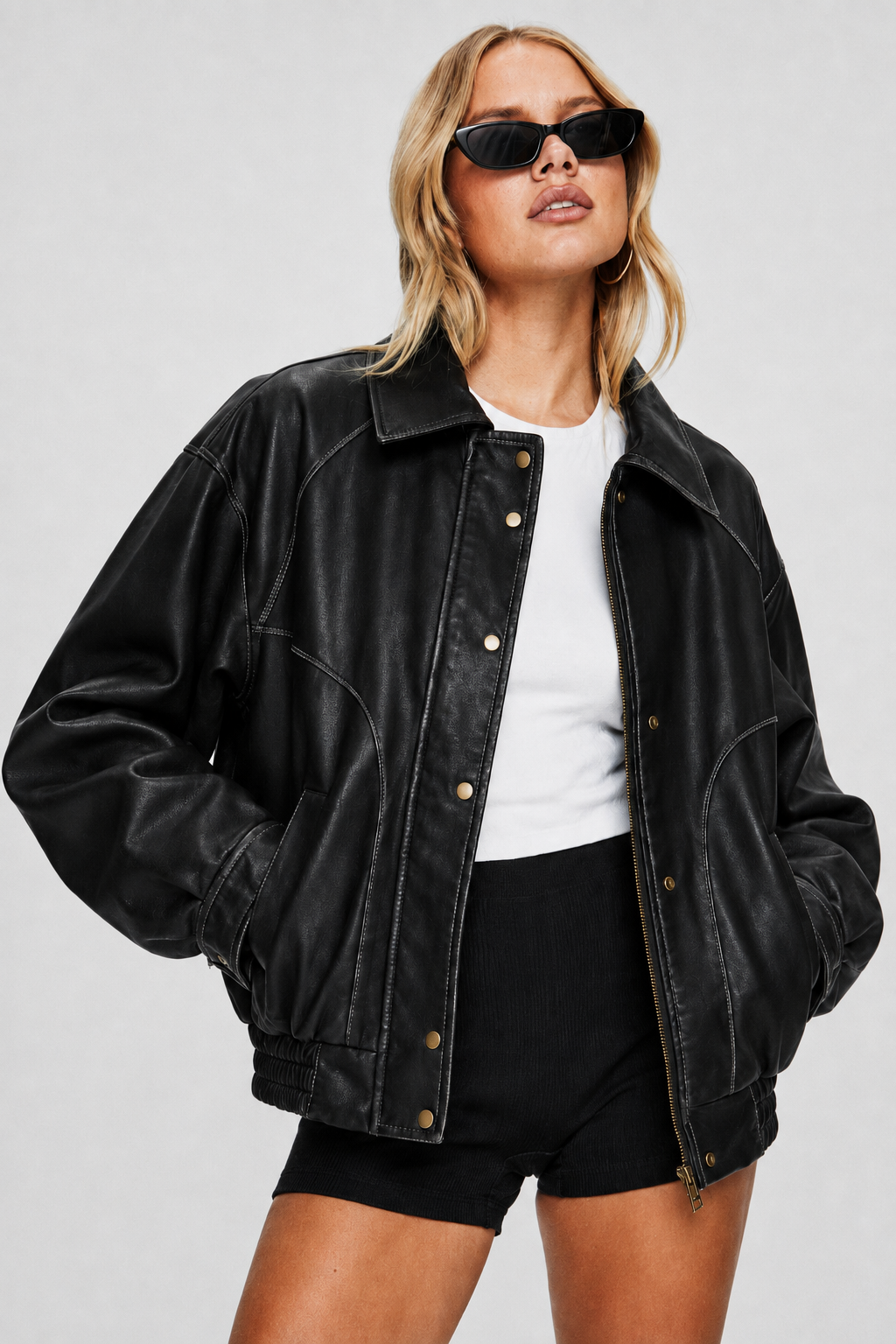 Anouk — Bomber ample à col chemise — Amielle Paris