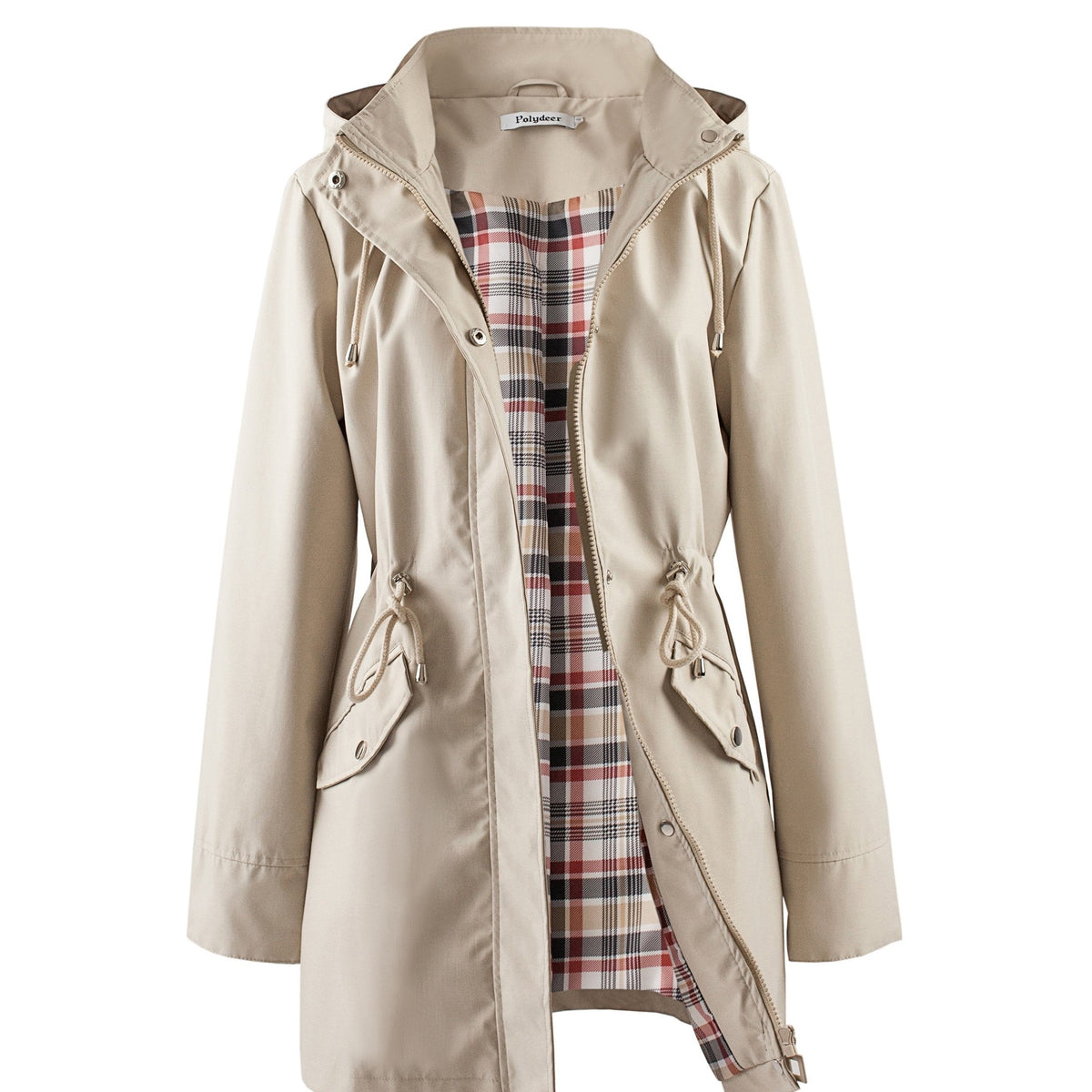 Parka doublée à capuche et taille à cordon — Amielle Paris