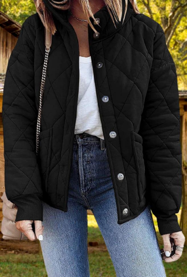 Veste matelassée à losanges et col montant — Amielle Paris