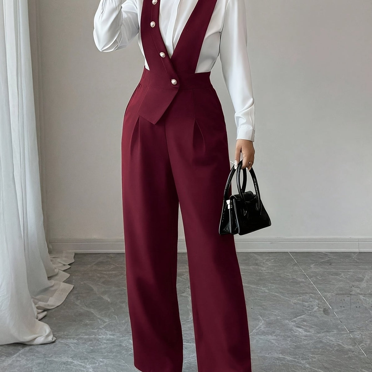 Combinaison à buste tailleur et pantalon large — Amielle Paris