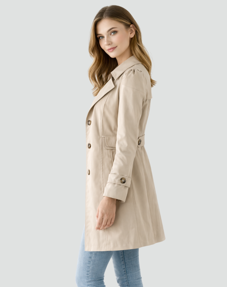 Trench court cintré à boutonnage croisé — Amielle Paris