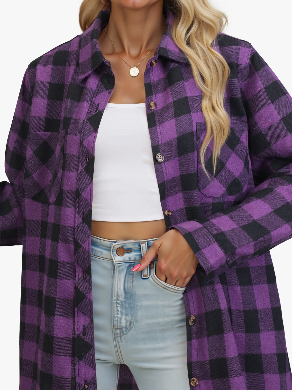 Fiorella | Chemise à carreaux à nouer devant — Amielle Paris