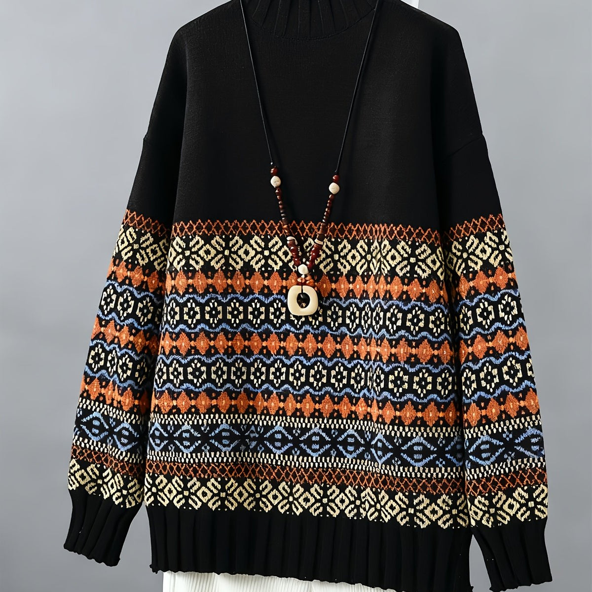 Marisol | Pull décontracté à motif jacquard — Amielle Paris