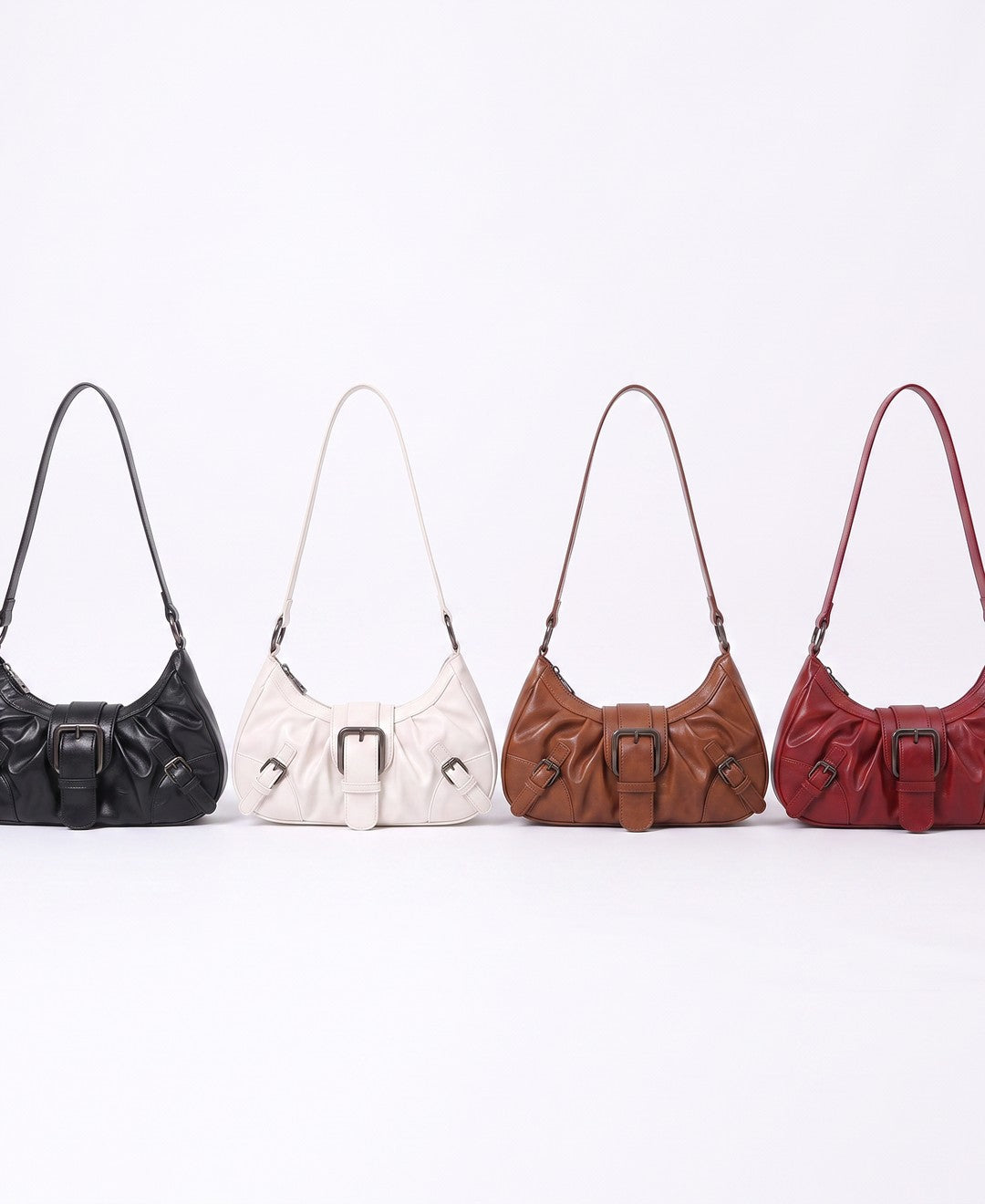 Simone — Sac baguette froncé à boucle — Amielle Paris