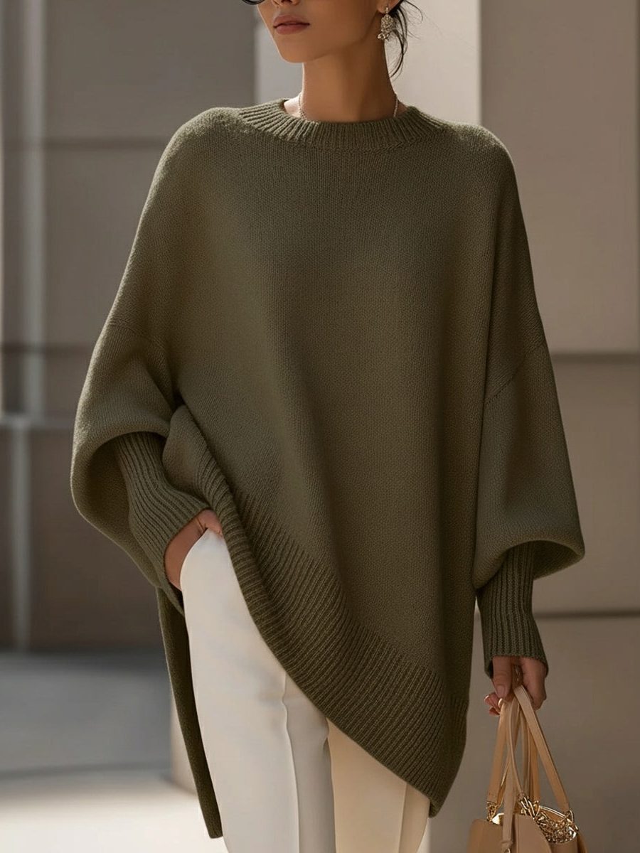 Pull poncho ample à manches chauve-souris — Amielle Paris