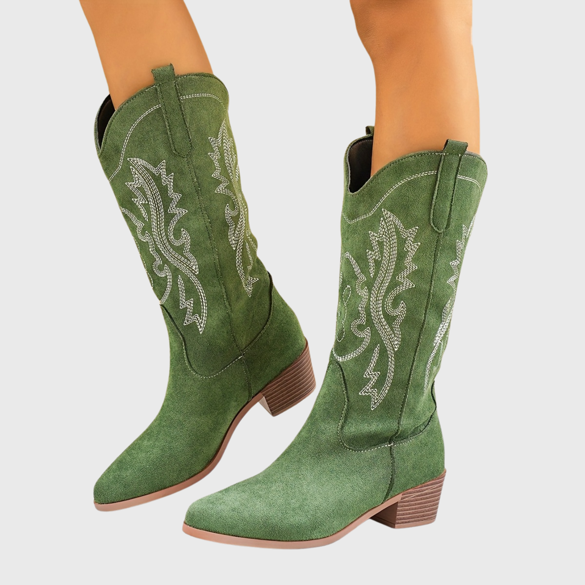 Élise | Bottes western brodées à tige large