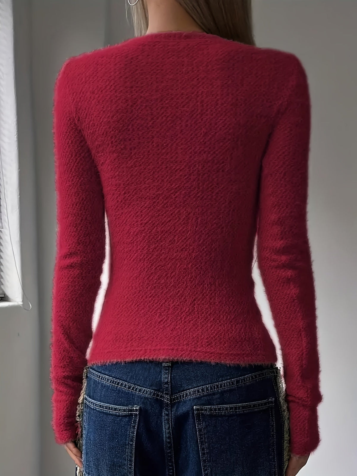 Pull duveteux à col rond Camille — Amielle Paris