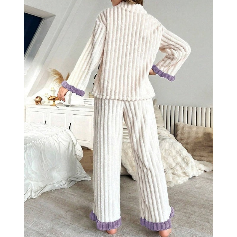 Ensemble de pyjama en polaire à volants — Amielle Paris