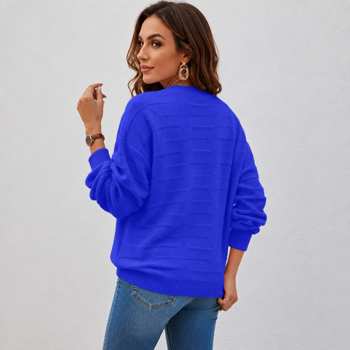 Pull texturé à manches bouffantes — Amielle Paris