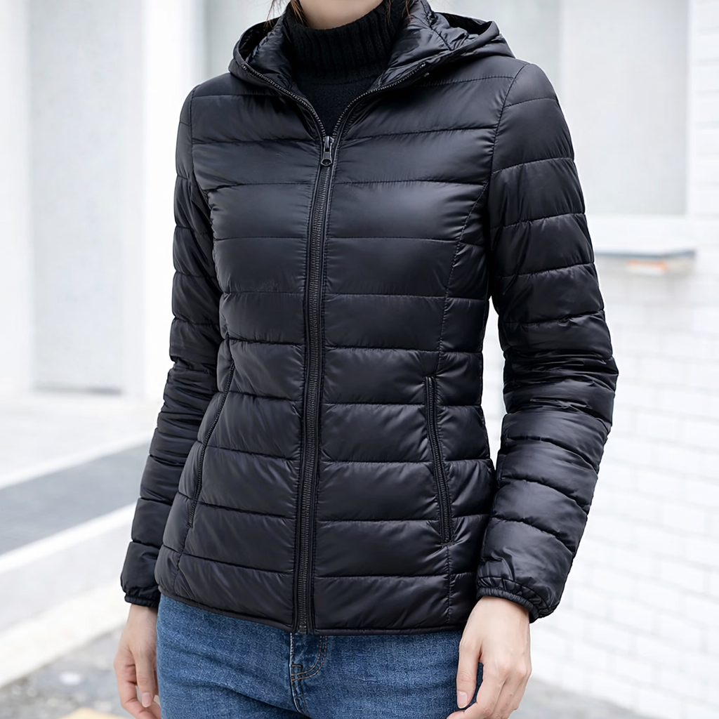 Doudoune légère à capuche et fermeture zippée — Amielle Paris