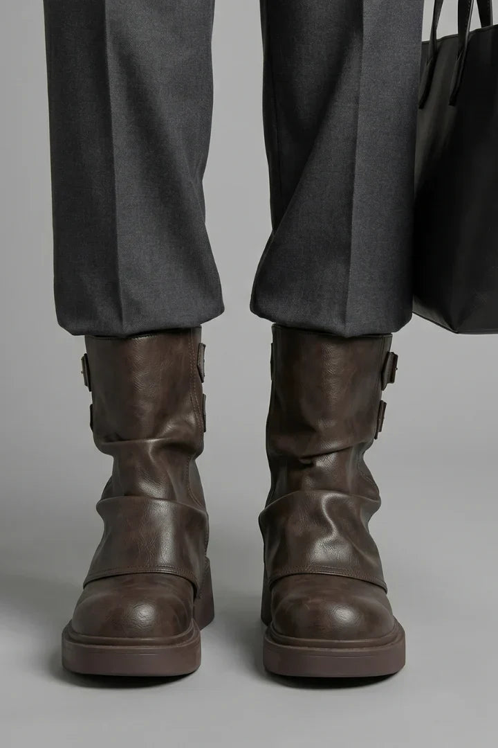 Bottines à revers et doubles boucles — Amielle Paris