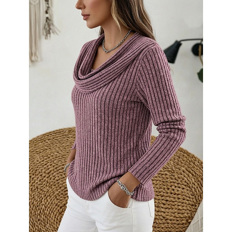 Pull côtelé à col bénitier — Amielle Paris