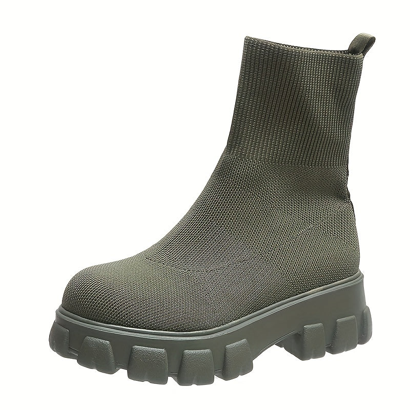 Bottines en maille à semelle épaisse