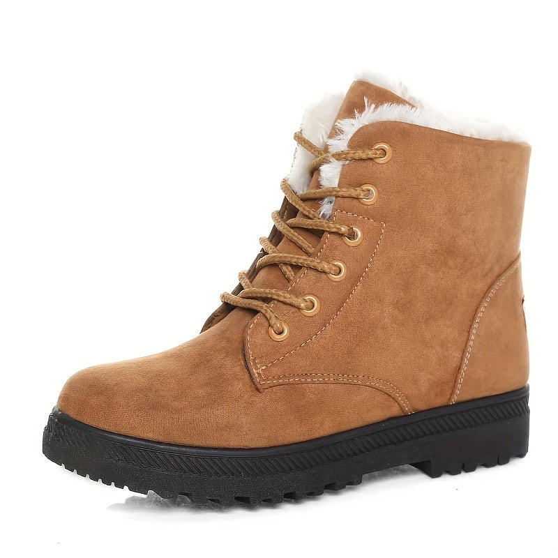Bottines d'hiver à lacets et revers polaire — Amielle Paris