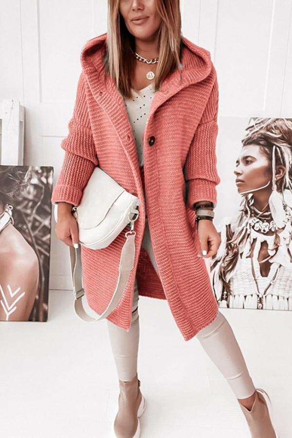 Gilet long boutonné à capuche — Amielle Paris