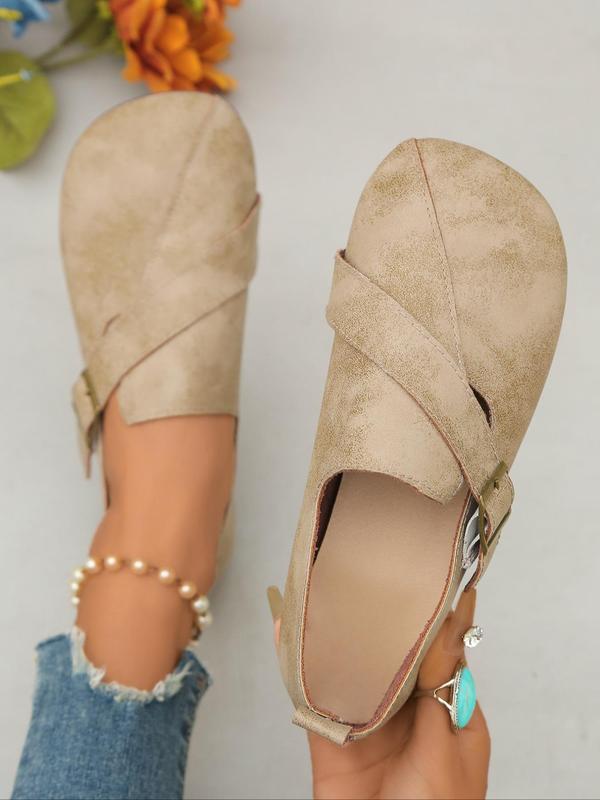 Mocassins aspect cuir patiné à brides décoratives — Amielle Paris