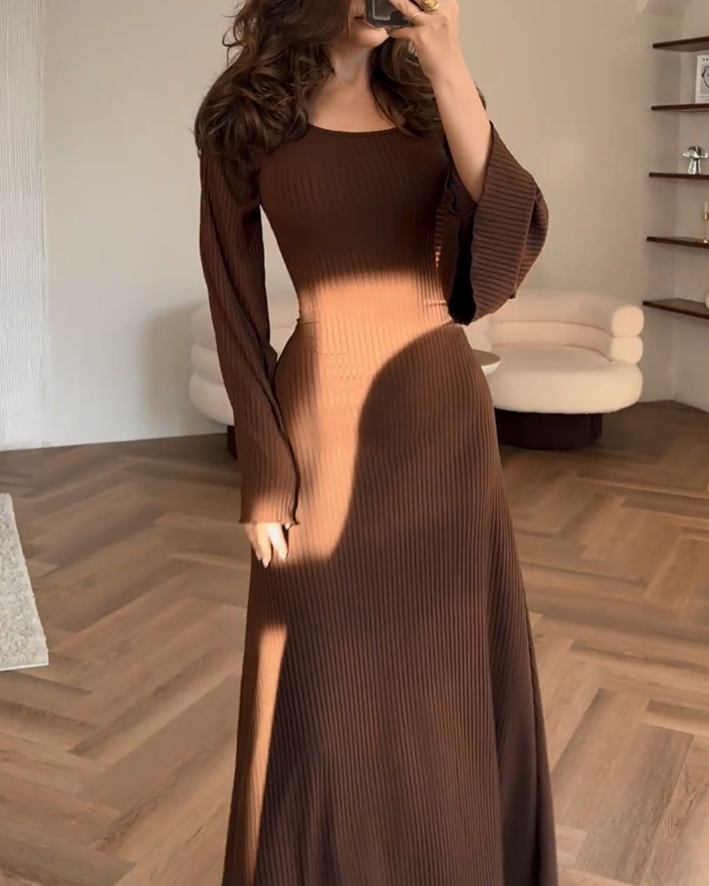Helena — Robe en maille à manches longues — Amielle Paris