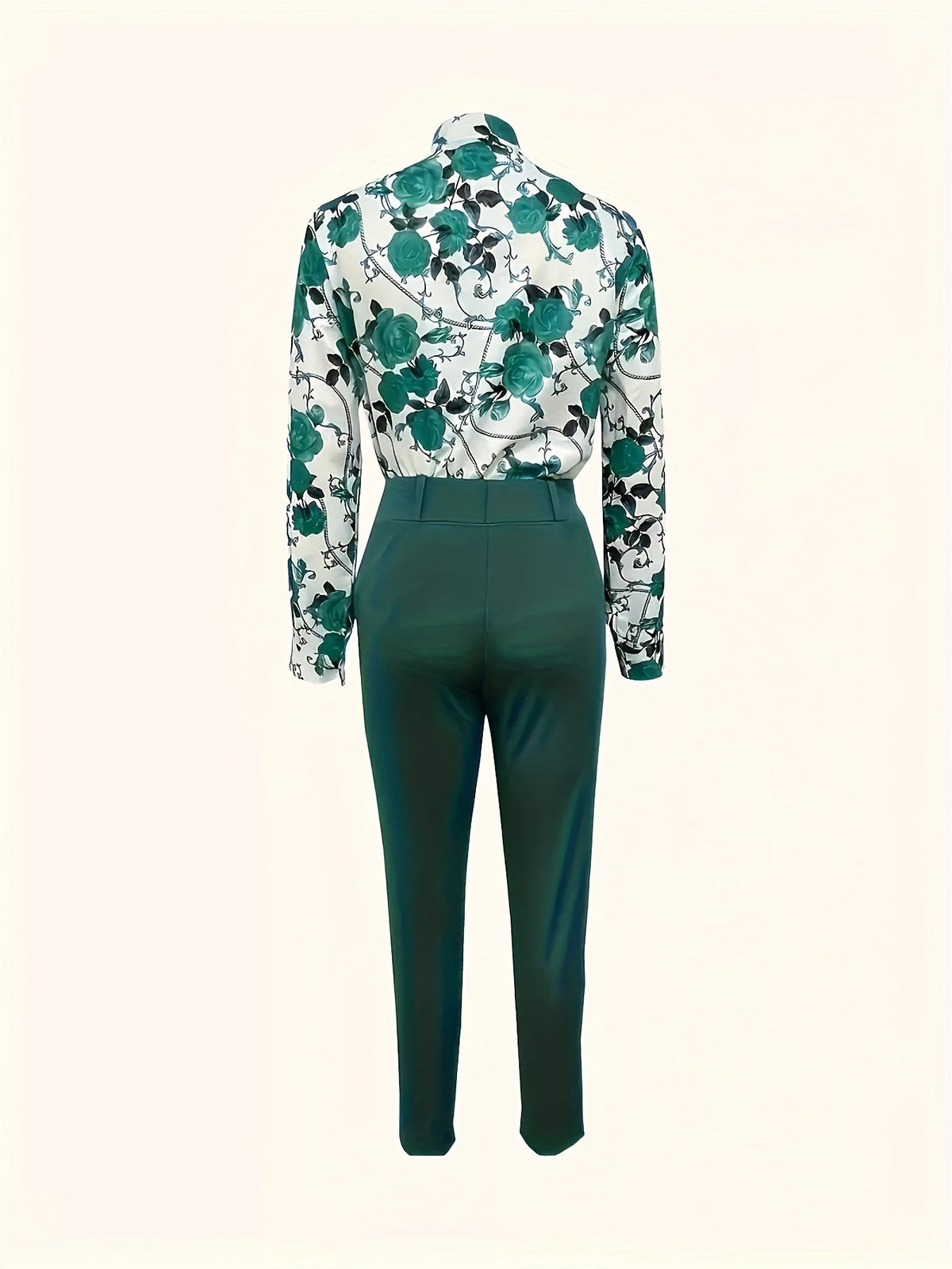 Ensemble blouse fleurie et pantalon habillé — Amielle Paris