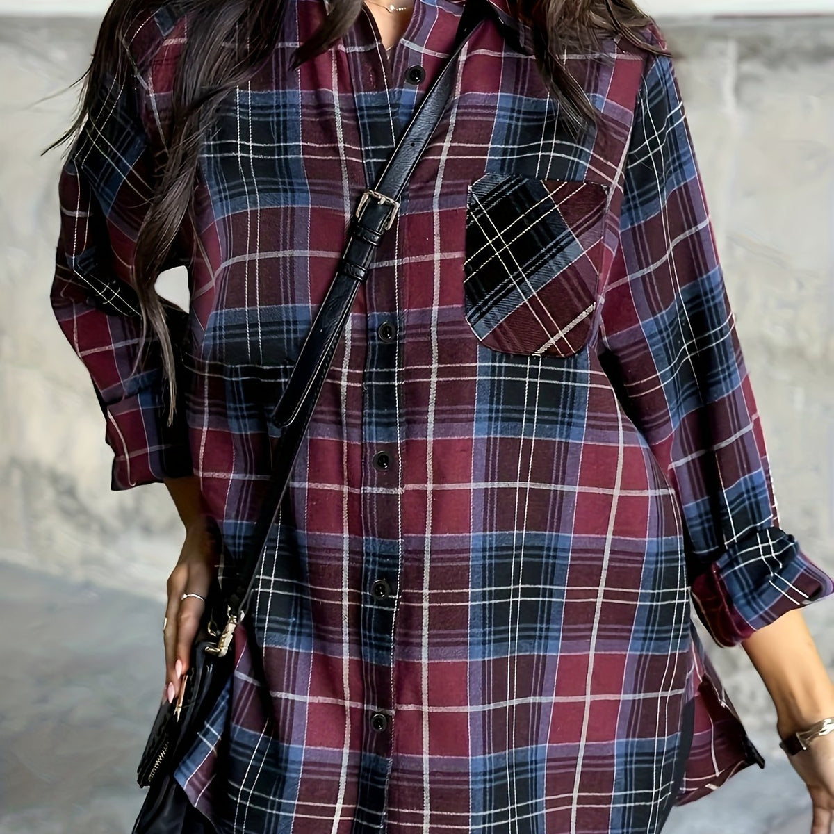 Chemise ample en flanelle à carreaux — Amielle Paris