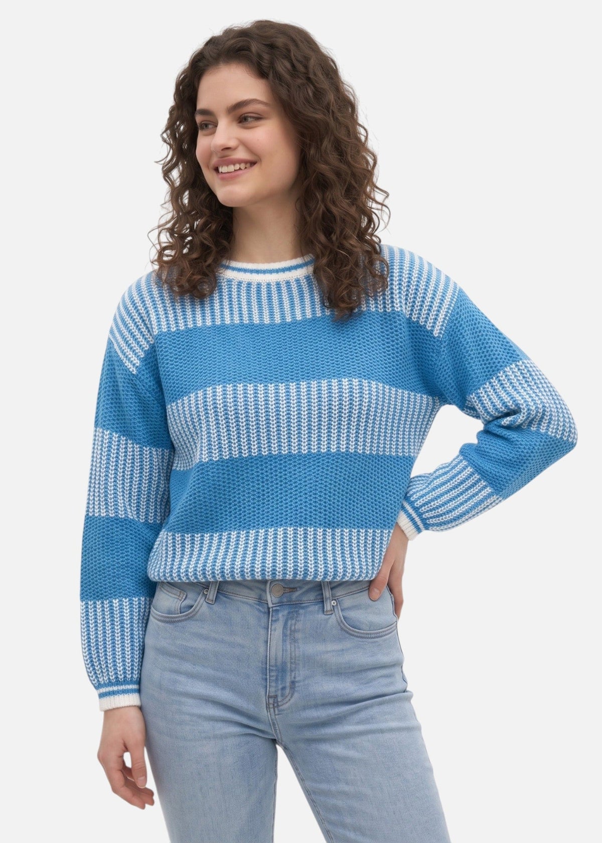 Pull rayé à col rond — Anaëlle — Amielle Paris