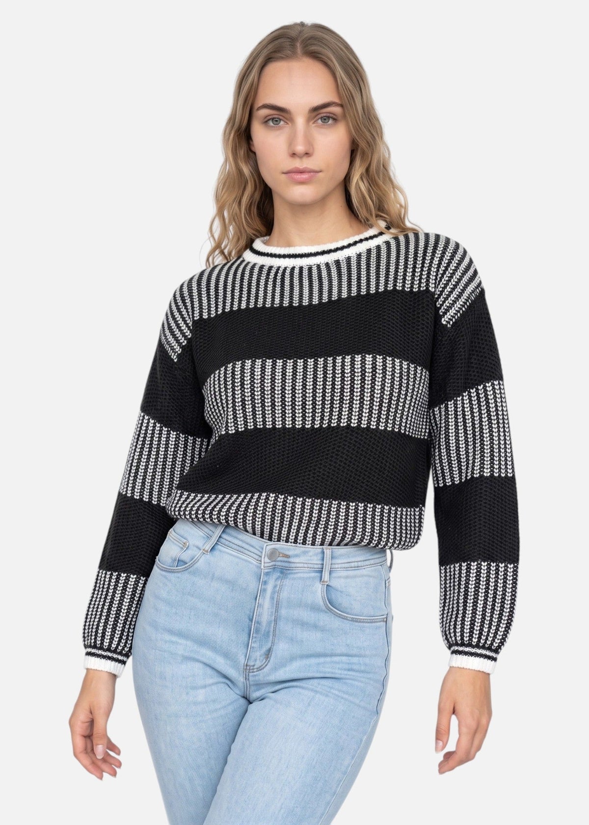 Pull rayé à col rond — Anaëlle — Amielle Paris