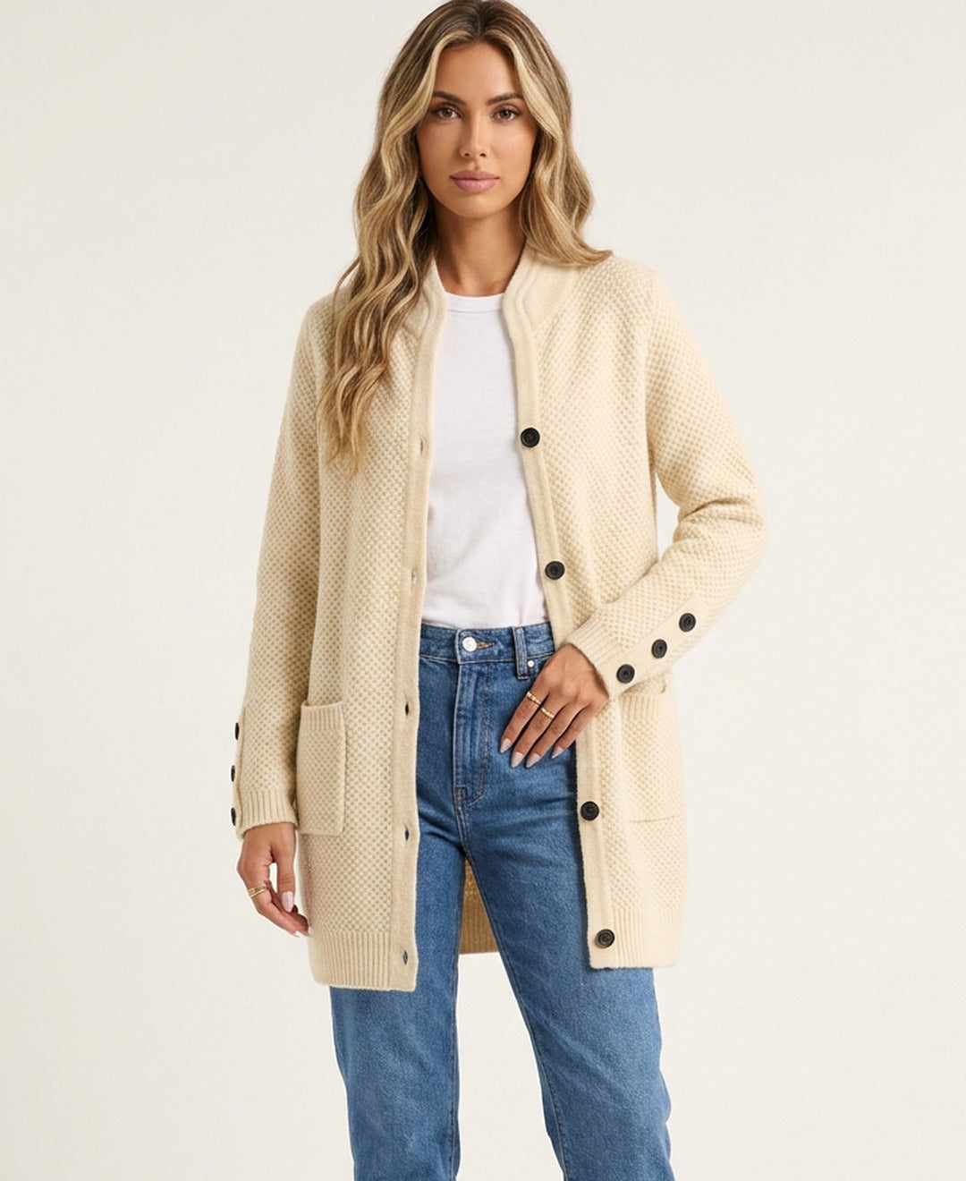 Cardigan long en maille douce Lorie — Amielle Paris
