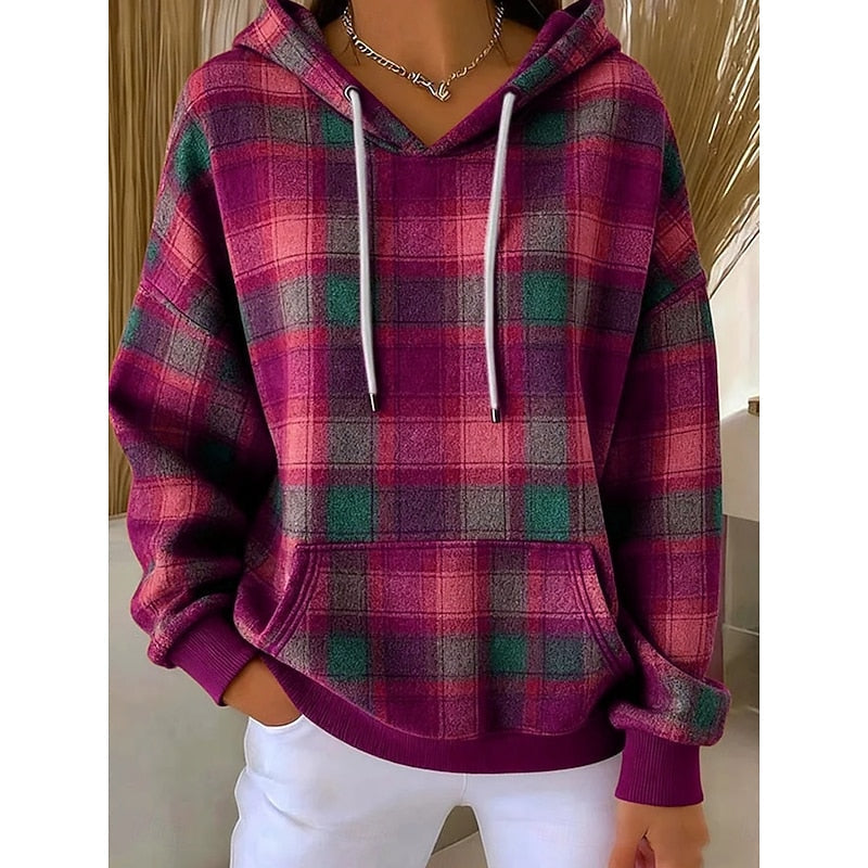 Margaux | Sweat à capuche et carreaux — Amielle Paris
