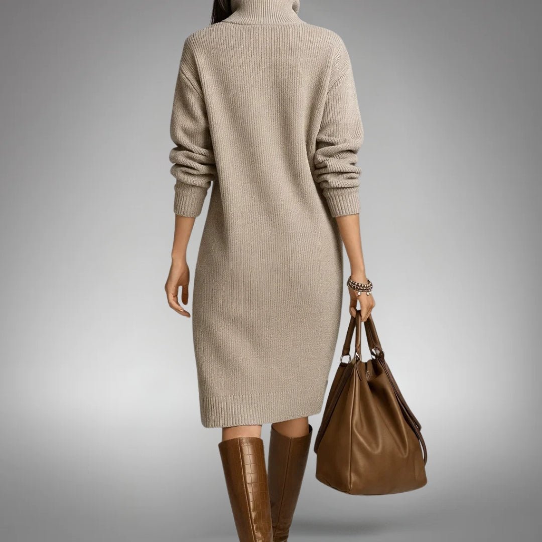 Danielle — Robe pull midi à détails boutonnés — Amielle Paris