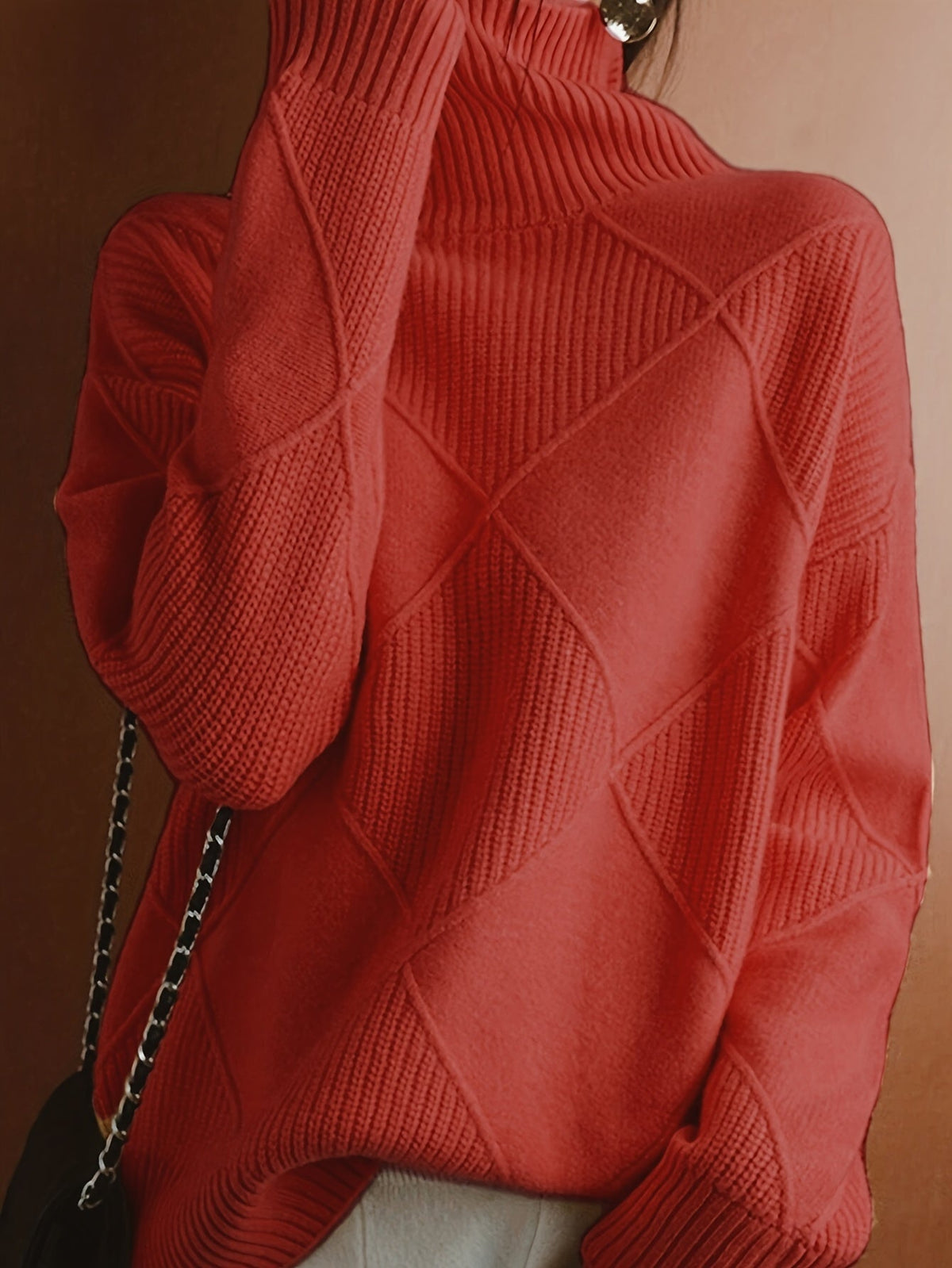 Pull à col roulé et maille à losanges — Amielle Paris