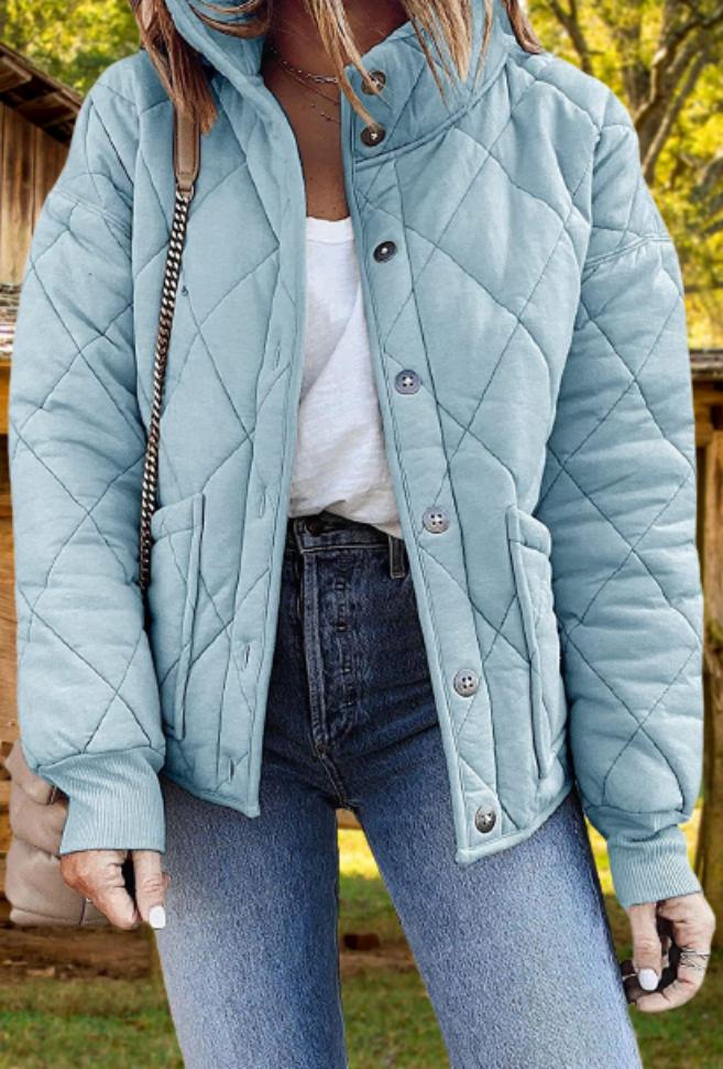 Veste matelassée à losanges et col montant — Amielle Paris