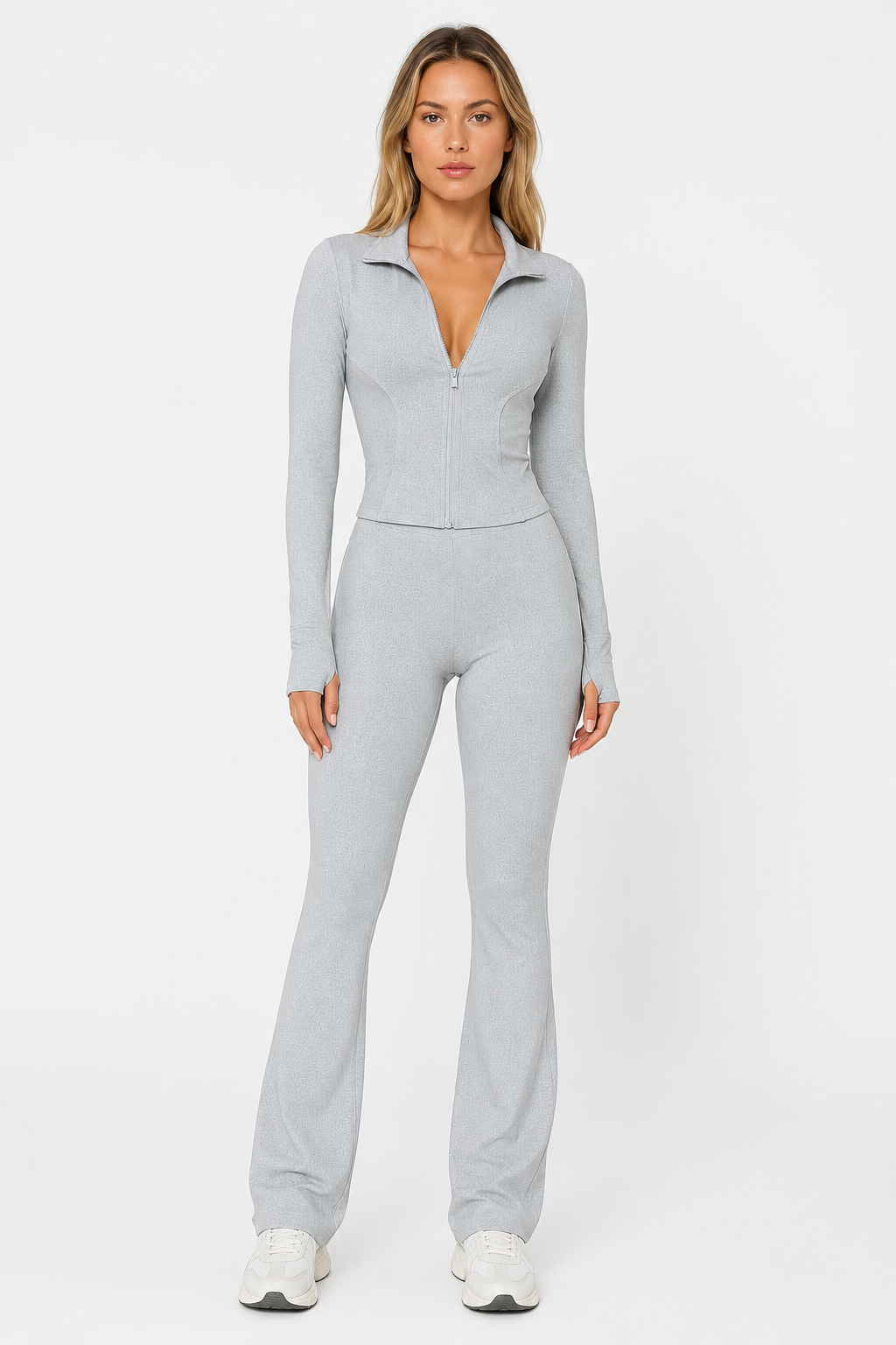 Ensemble veste zippée et pantalon évasé — Yolina — Amielle Paris