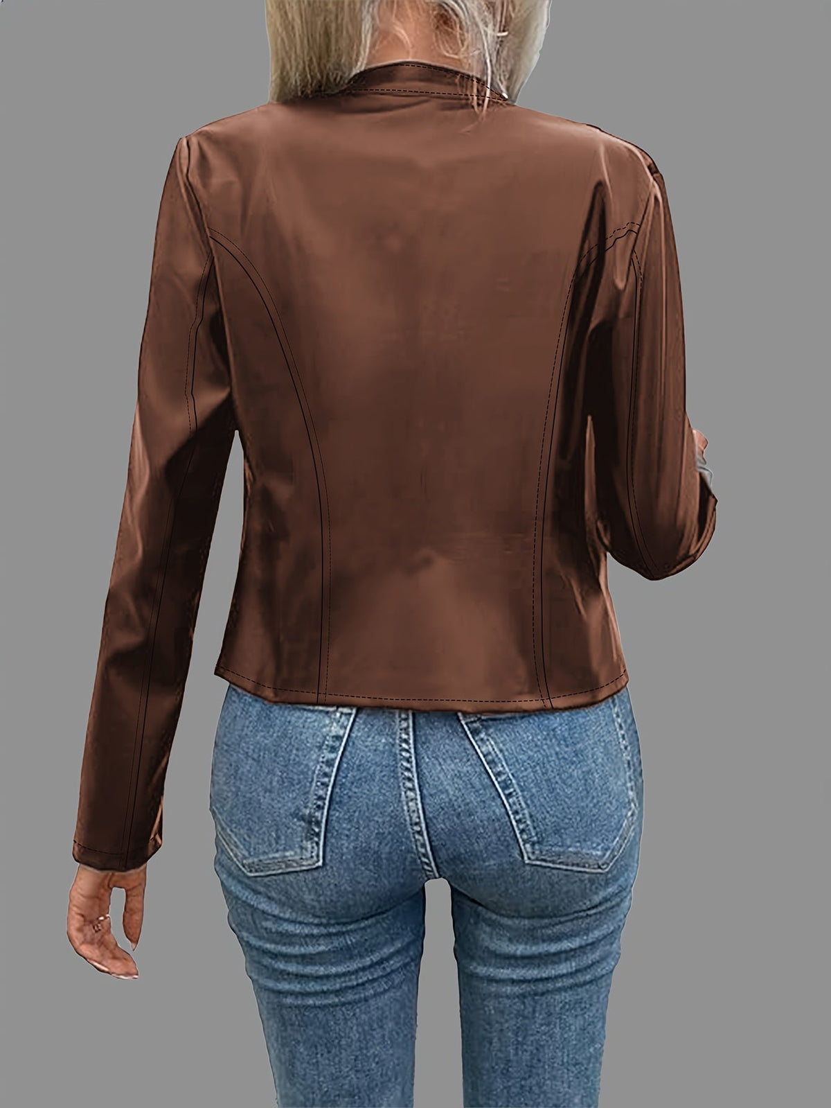 Veste courte style motard à fermeture zippée — Amielle Paris