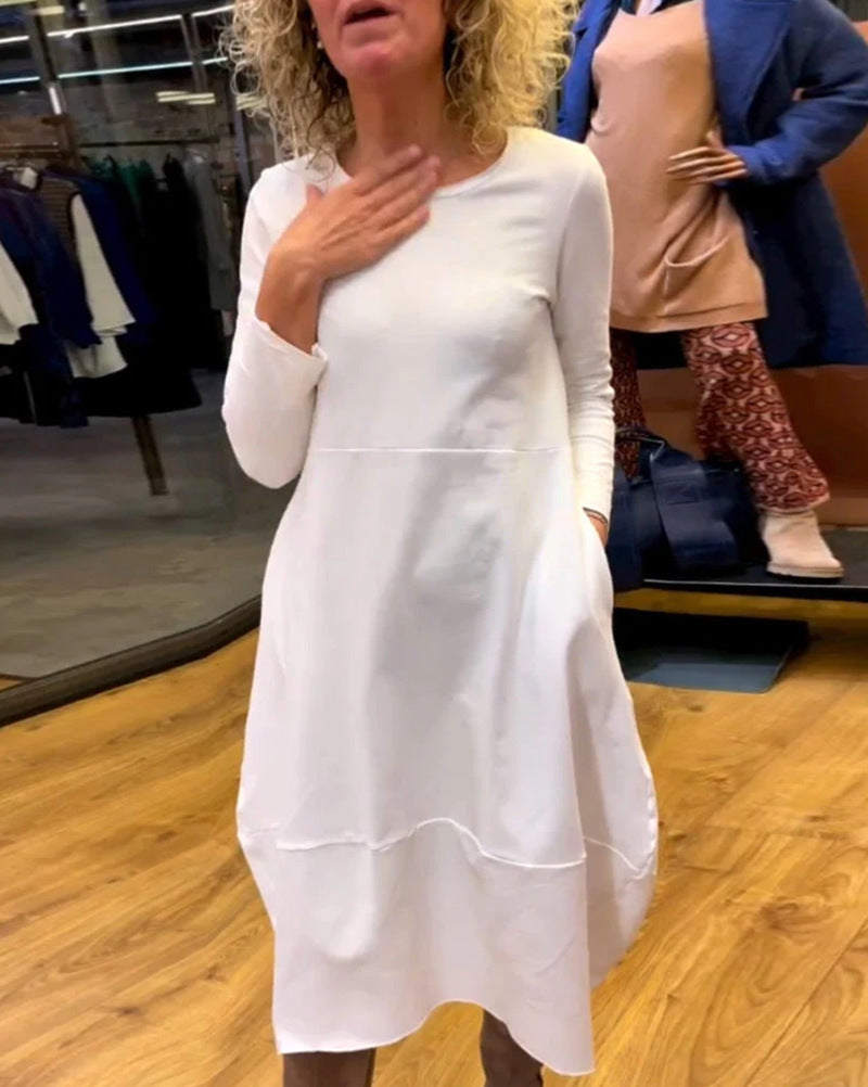 Quinn — Robe longue en maille unie — Amielle Paris