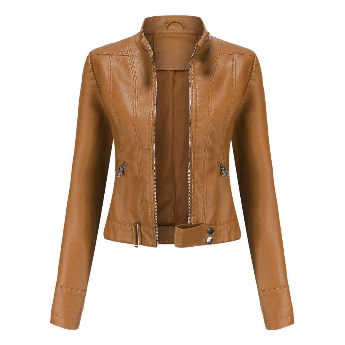 Veste de motard courte à col montant — Amielle Paris
