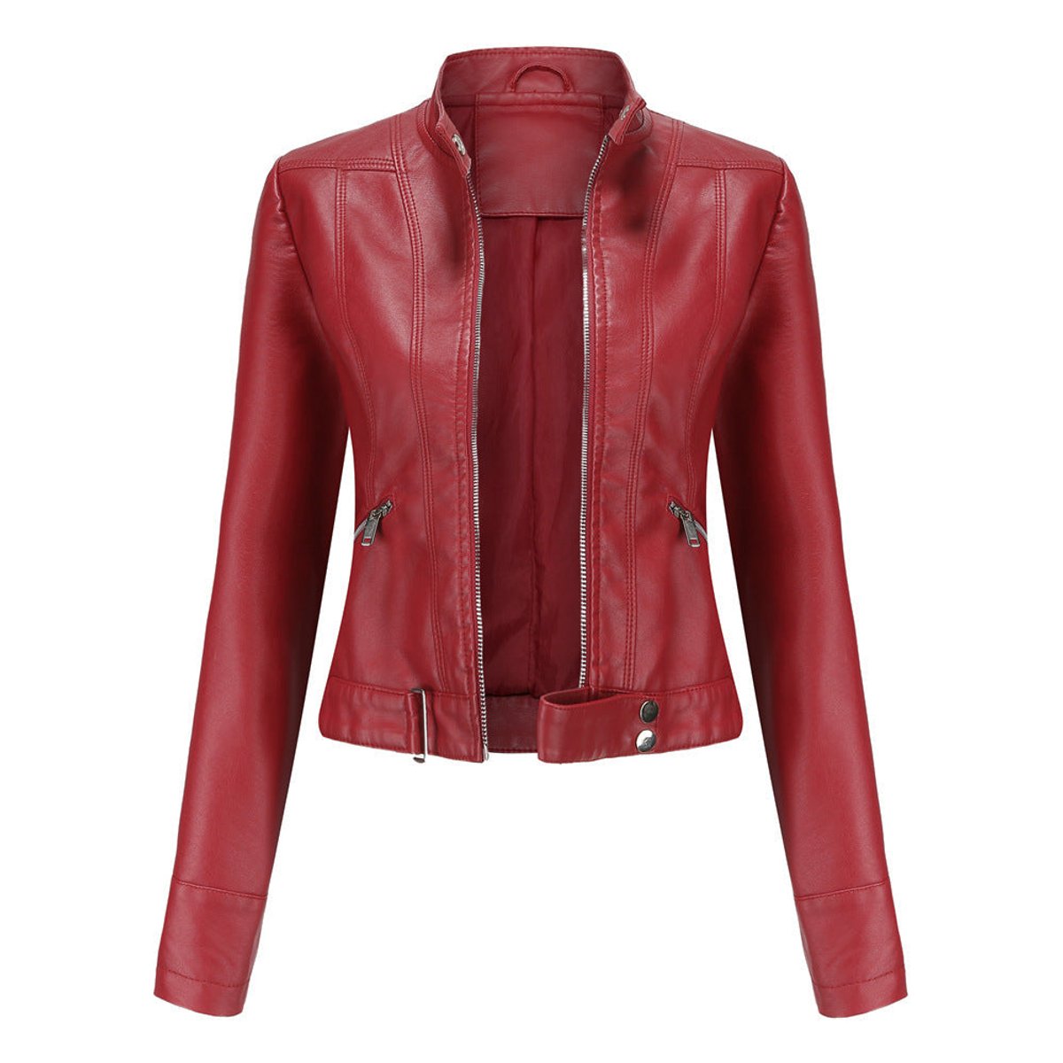 Veste de motard courte à col montant — Amielle Paris