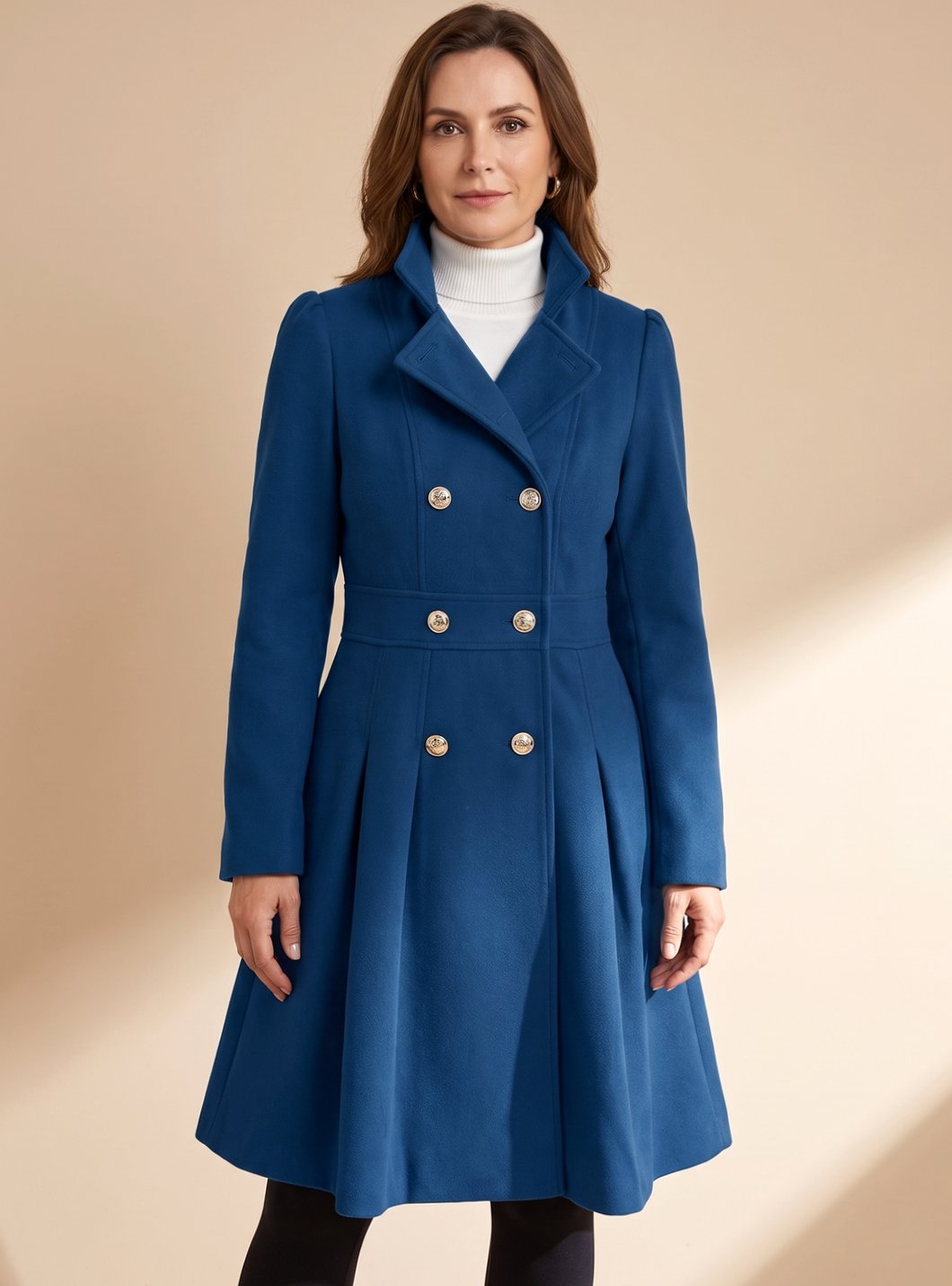 Manteau croisé à coupe cintrée et évasée — Amielle Paris