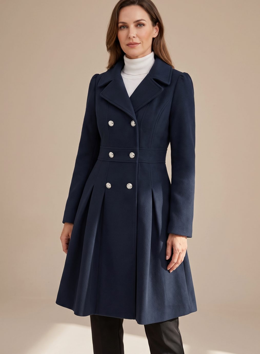 Manteau croisé à coupe cintrée et évasée — Amielle Paris