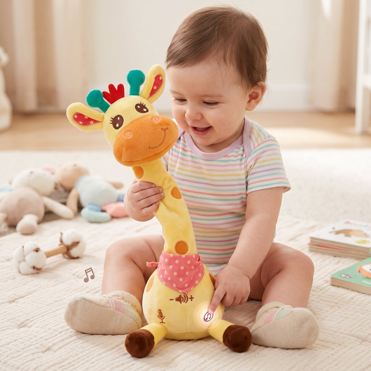 Peluche girafe musicale qui danse et répète — vue 5