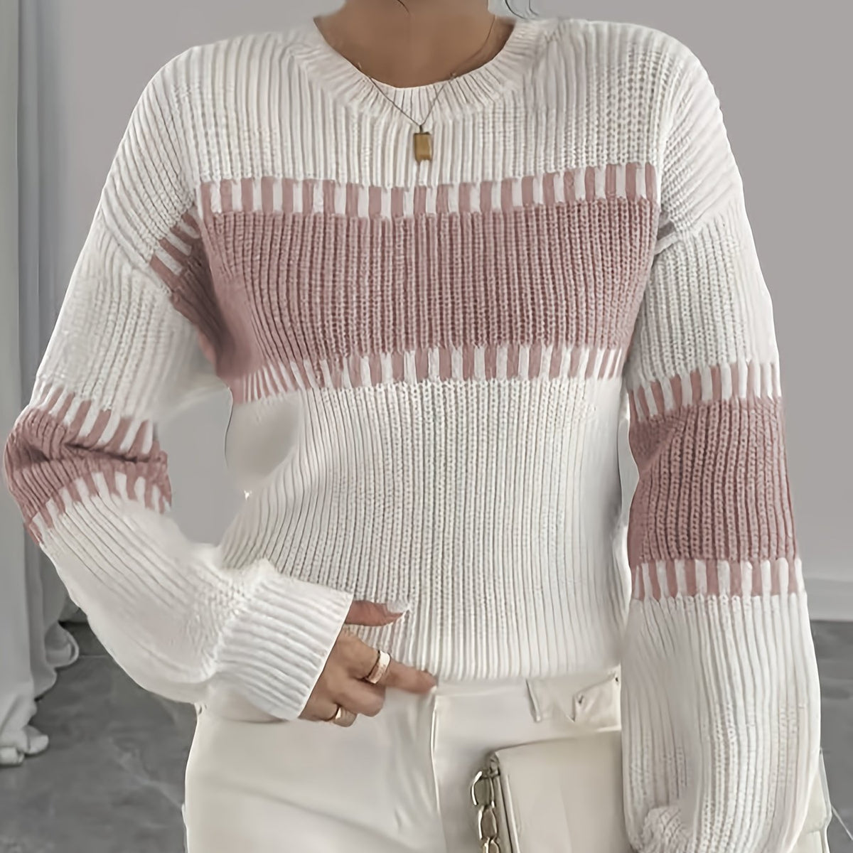 Margaux | Pull rayé à épaules tombantes — Amielle Paris
