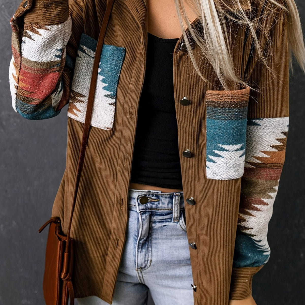 Harper | Veste en velours côtelé et patchwork — Amielle Paris