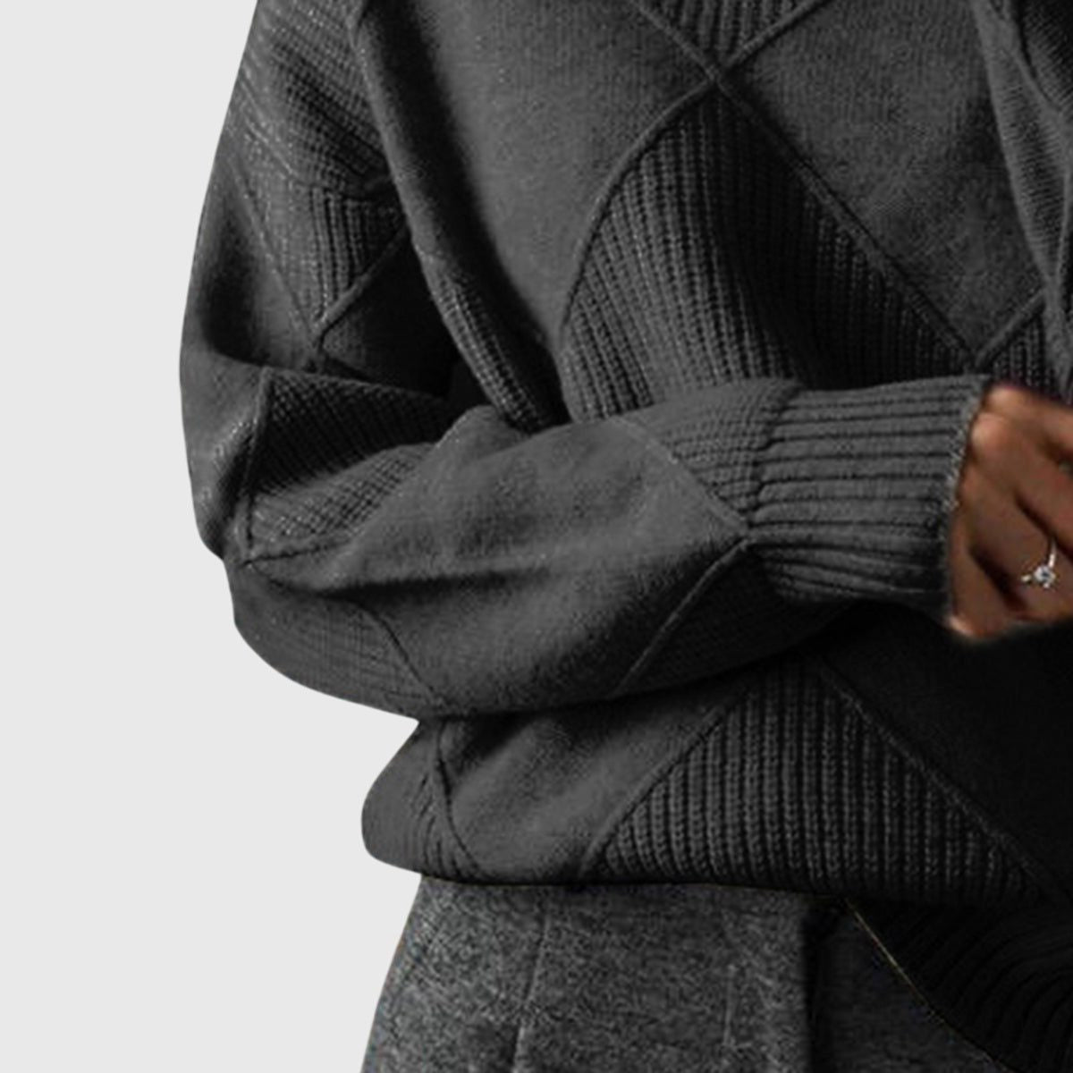 Pull côtelé à col roulé et manches longues — Amielle Paris